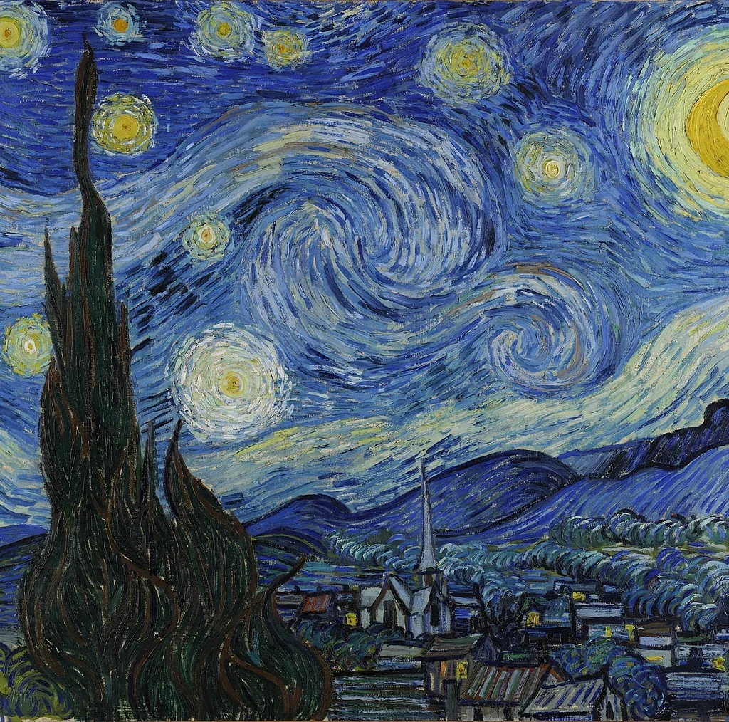 Hviezdna noc v štýle Van Gogha